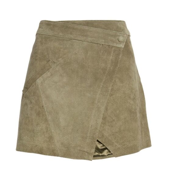 BLANK NYC Snap Front Suede Wrap Skirt, Sage Green, 28 Waist, Small/Medium, NWT - Picture 6 of 14
